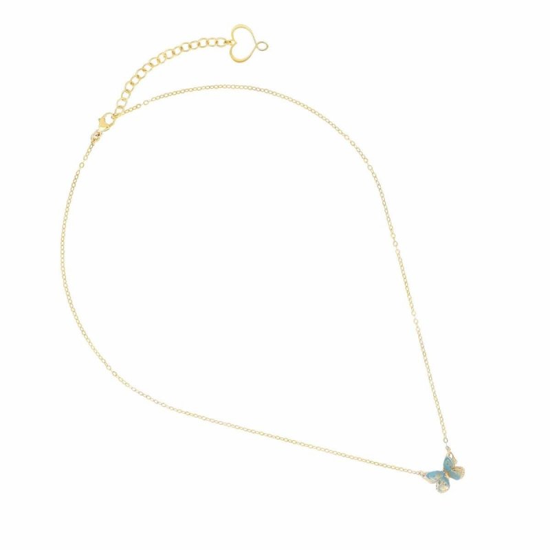 Maman Et Sophie - Girocollo Farfalla - Argento 925 - Smalto Celeste