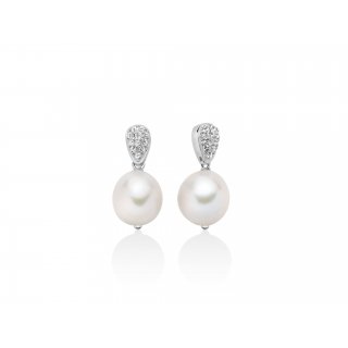 Miluna - Orecchini Con Perla Oriente - Argento 925 - Topazi Naturali