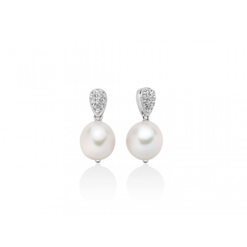 Miluna - Orecchini Con Perla Oriente - Argento 925 - Topazi Naturali