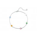 Cavigliera Donna 4Us Cesare Paciotti Acciaio  Con Stelle Smaltate Multicolore 4Ucv6618W