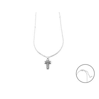 Collana Uomo 4Us Cesare Paciotti Acciaio Croce Zirconi Bianchi 4Ucl6720