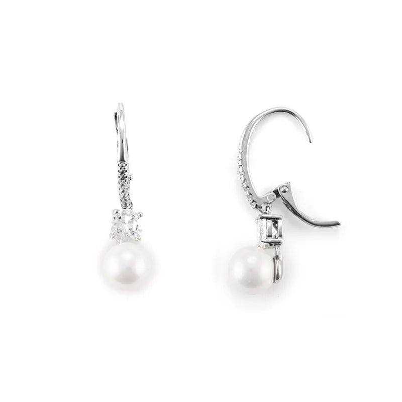 Orecchini Donna Argento 925 4Us Cesare Paciotti Perla E Zirconi 4Uor6112W