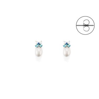 Orecchini Donna Argento 925 4Us Cesare Paciotti Perla E Zirconi 4Uor6104W