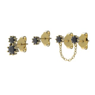 Orecchini Donna Argento 925 4Us Cesare Paciotti Tris Punto Luce Zirconi 4Uor5753W