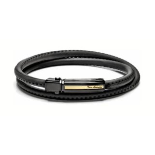 Tonino Lamborghini - Bracciale Uomo Pelle - Chiusura Acciaio Nero