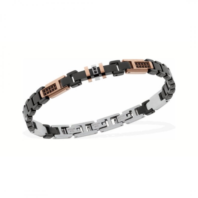Tonino Lamborghini - Bracciale Uomo Tl0036 - Acciaio - Cristalli Neri