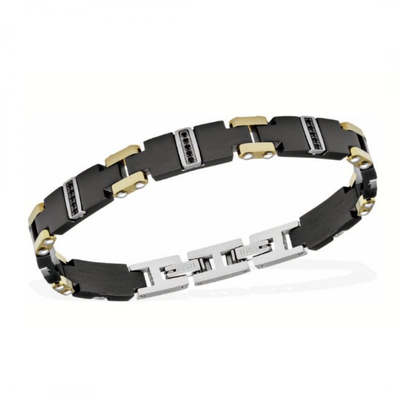 Tonino Lamborghini - Bracciale Uomo - Acciaio - Dettagli Dorati
