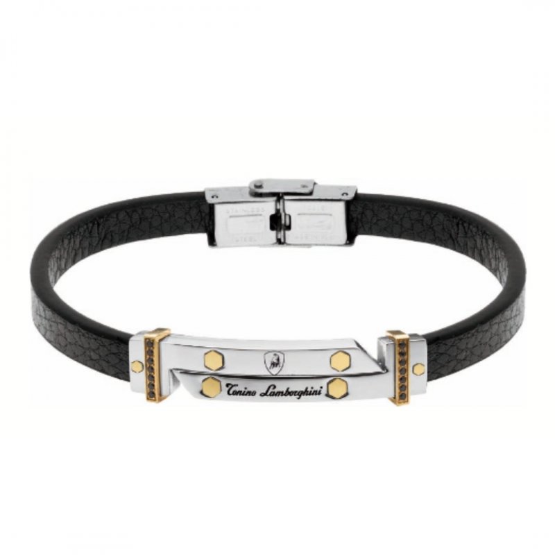 Tonino Lamborghini - Bracciale Uomo - Pelle - Acciaio