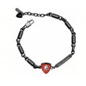 Tonino Lamborghini - Bracciale Uomo - Acciaio Nero - Smalto Rosso