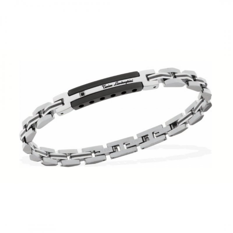 Tonino Lamborghini - Bracciale Uomo - Acciaio - Dettagli Neri