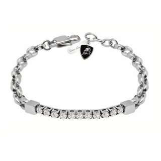 Tonino Lamborghini - Bracciale Tennis Uomo - Acciaio - Cristalli Bianchi