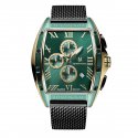 Montignac - Mow801 Cronografo Uomo - Acciaio Oro - Quadrante Verde