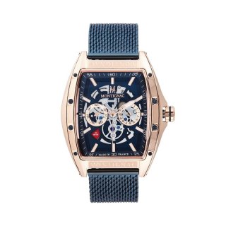 Montignac - Mow701 Uomo - Cassa Oro Rosa - Quadrante Blu