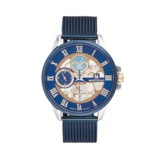 Montignac - Mow611 Uomo - Acciaio - Quadrante Blu