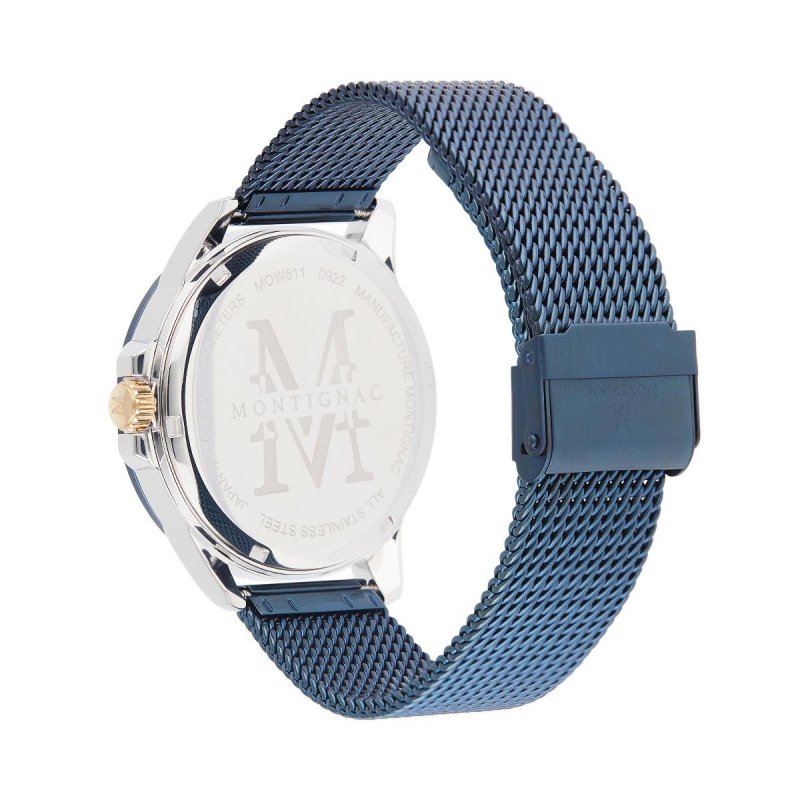 Montignac - Mow611 Uomo - Acciaio - Quadrante Blu