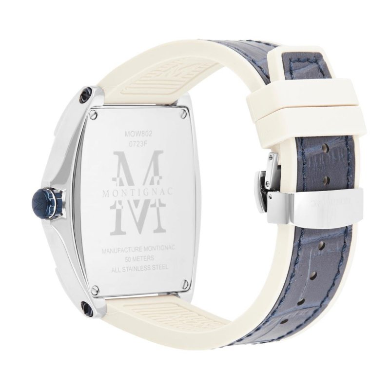 Montignac - Mow802 Uomo - Acciaio Inossidabile - Quadrante Blu