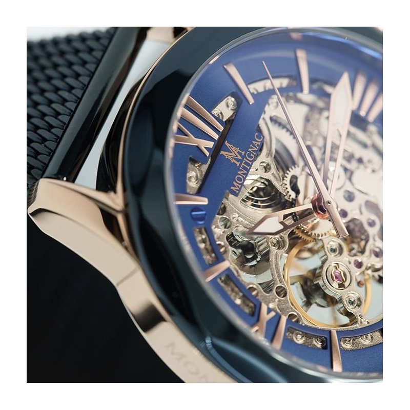 Montignac - Mow804 Uomo - Quadrante Blu - Acciaio Inossidabile