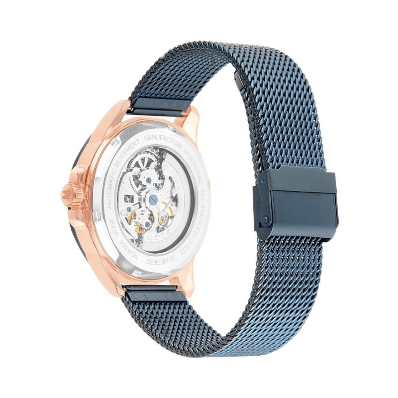 Montignac - Mow804 Uomo - Quadrante Blu - Acciaio Inossidabile