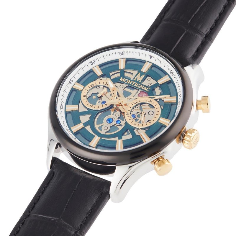 Montignac - Mow607 Uomo - Pelle Verde - Acciaio 42Mm