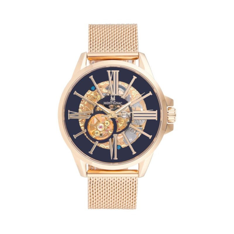 Montignac - Mow150 Automatico - Uomo - Cassa Oro - Quadrante Nero