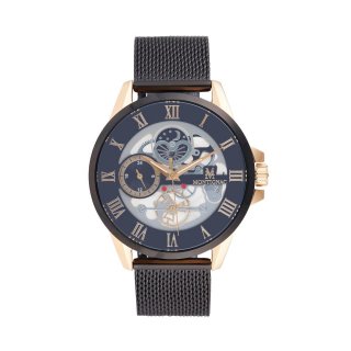 Montignac - Mow158 Uomo - Acciaio Oro Rosa - Quadrante Nero
