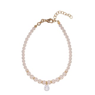 Alisia - Bracciale Dora Multi - Perle - Zircone Centrale