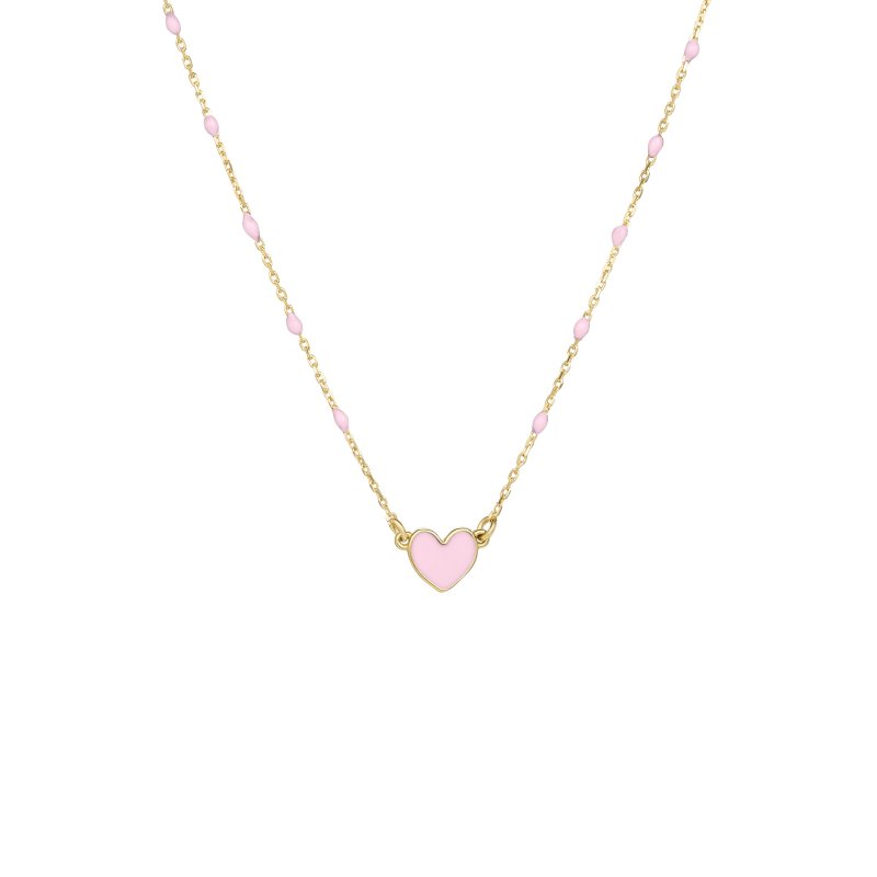 Girocollo Cuore Smaltato E Catena Semino Smaltato - Oro18Kt