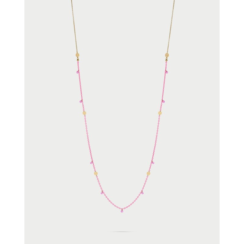 Collana Catena Verniciata, Zirconi E Medaglie