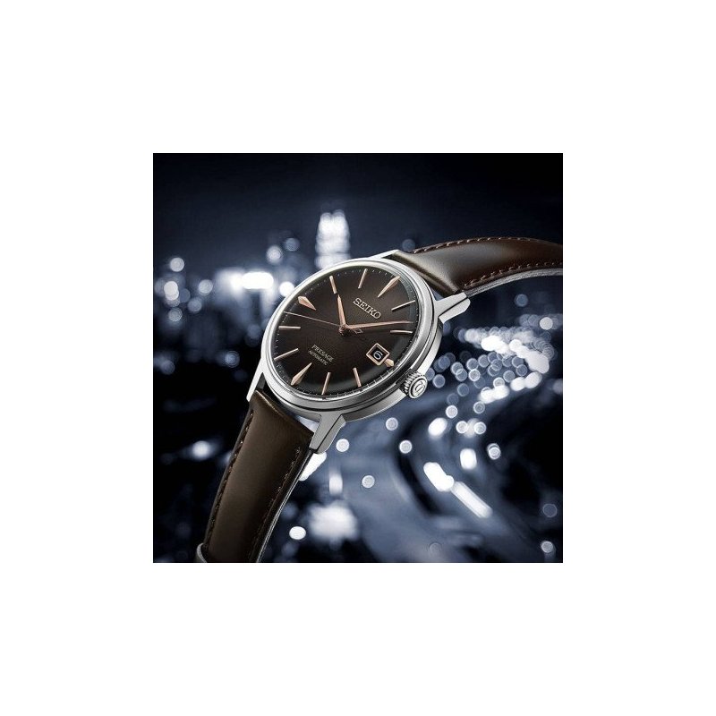 Seiko - Presage Cocktail Srpj17J1 - Automatico - Pelle Marrone