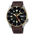 Seiko - Orologio 5 Sports Gmt - Automatico - Pelle Marrone