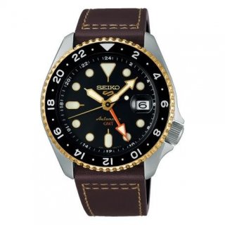 Seiko - Orologio 5 Sports Gmt - Automatico - Pelle Marrone
