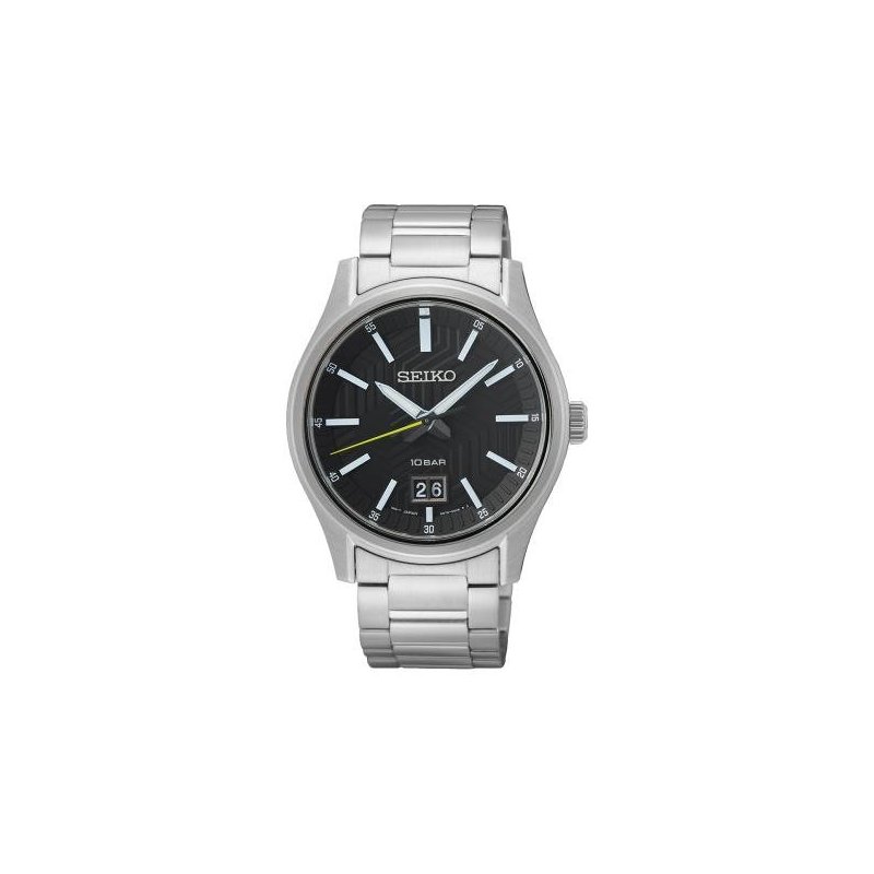 Seiko - Orologio Sport Quarzo 3 Sfere - Acciaio - Quadrante Nero