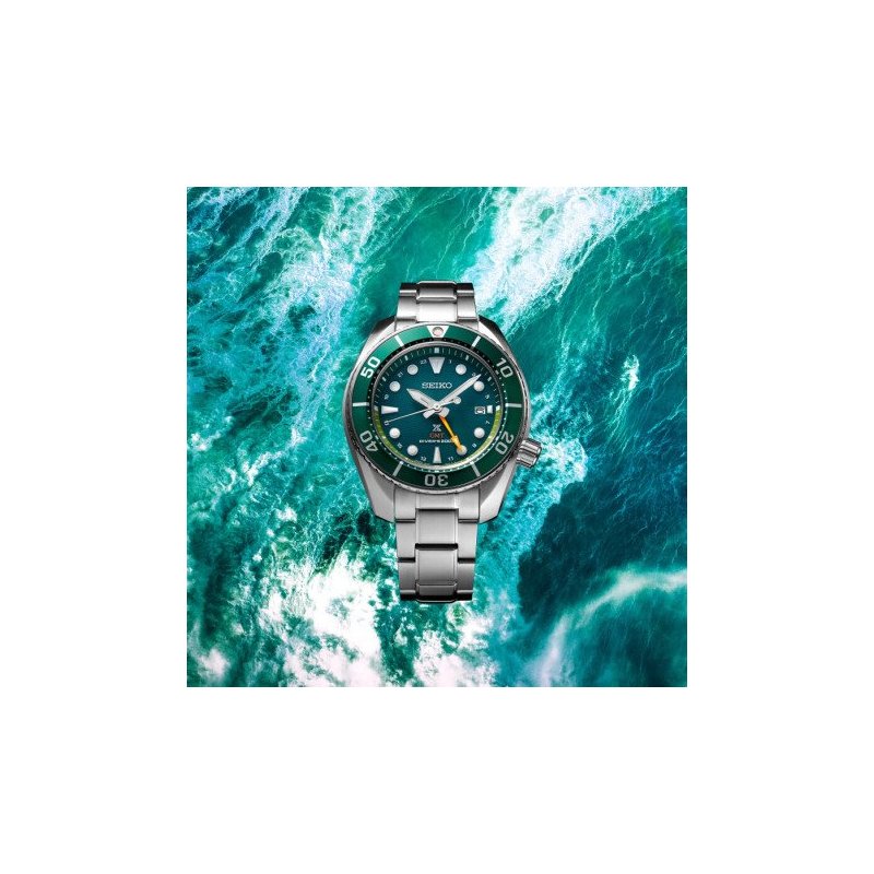 Seiko - Prospex Quarzo Solare Gmt - Acciaio - Verde