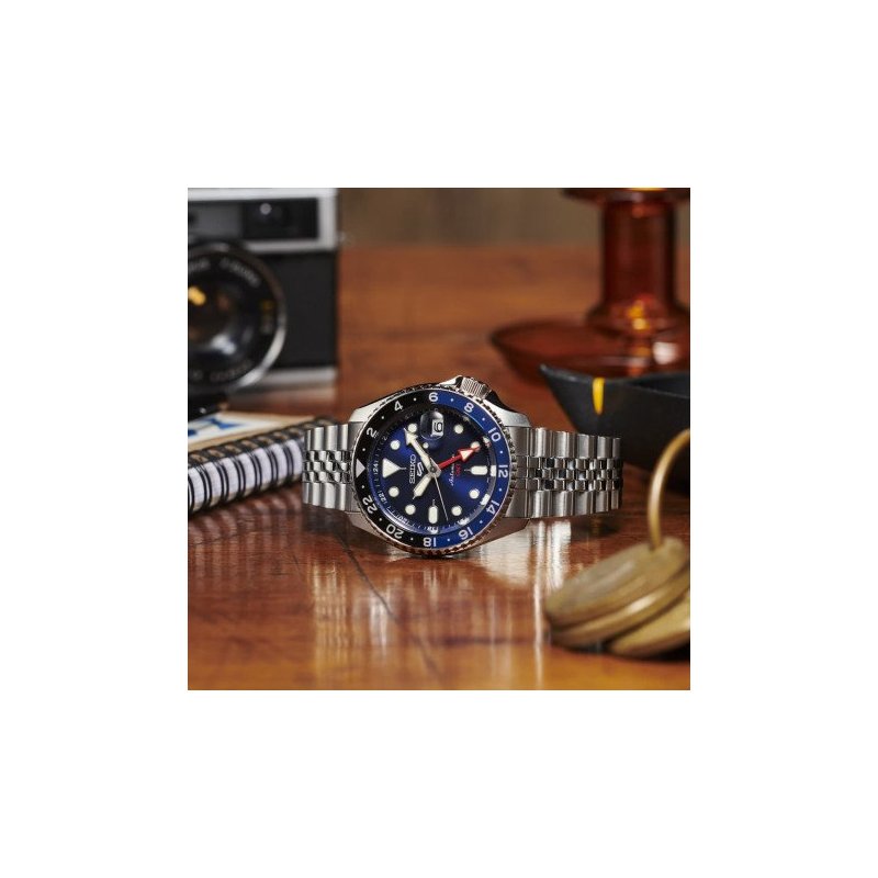 Seiko - Orologio 5 Sports Gmt - Automatico - Acciaio - Quadrante Blu
