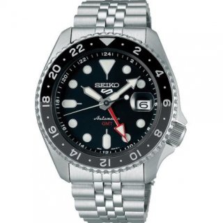 Seiko - Orologio 5 Sports Gmt Automatico - Acciaio - Quadrante Nero