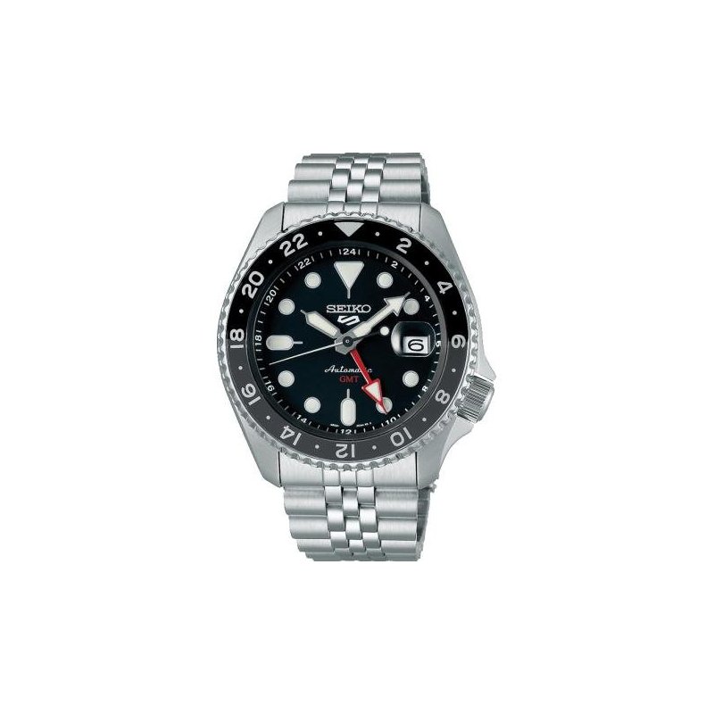 Seiko - Orologio 5 Sports Gmt Automatico - Acciaio - Quadrante Nero