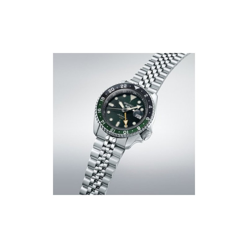 Seiko - Orologio 5 Sports Gmt - Automatico - Verde - Acciaio