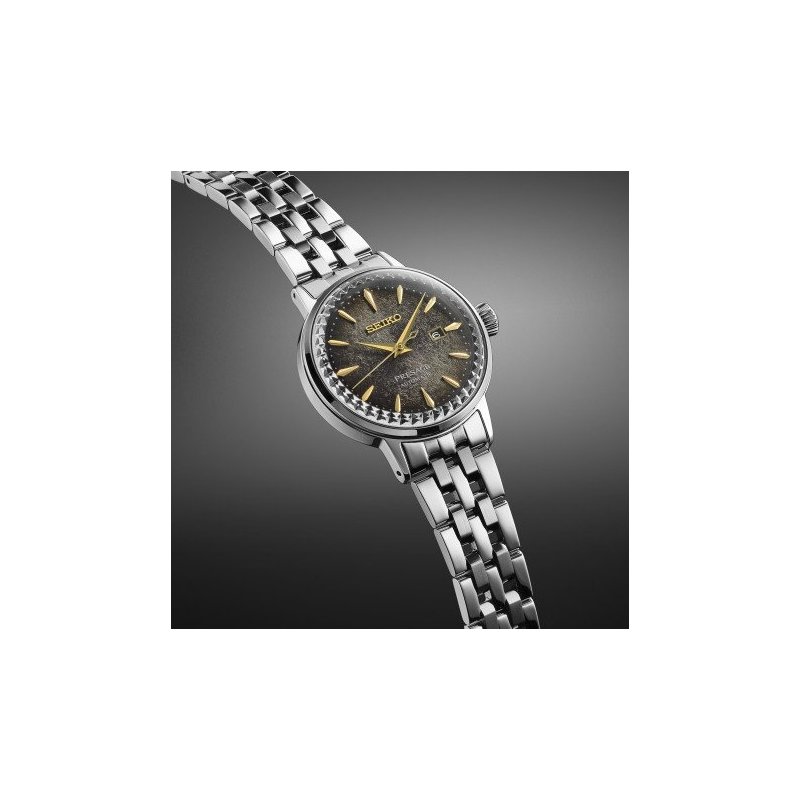 Seiko - Presage Cocktail Automatico - Acciaio - Quadrante Nero/Grigio