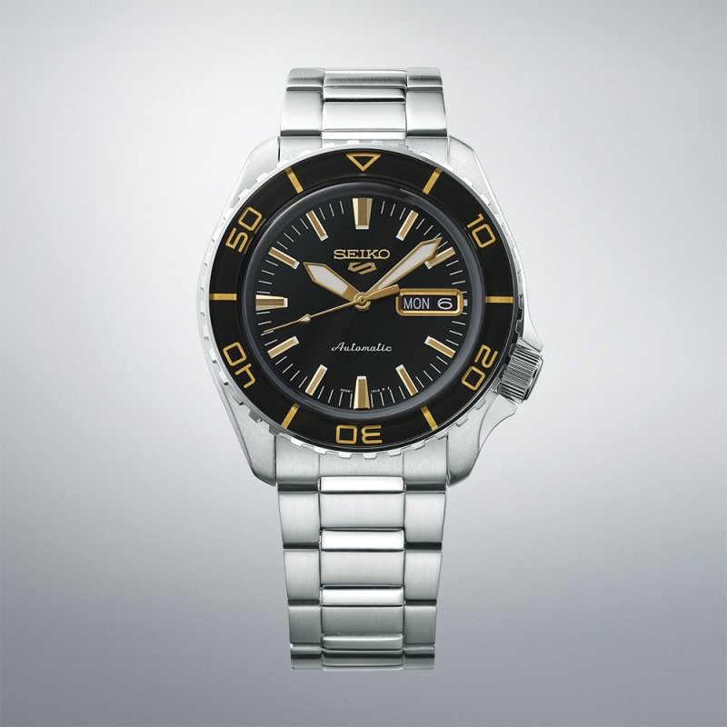 Seiko - Orologio 5 Sports Automatico - Acciaio - Nero
