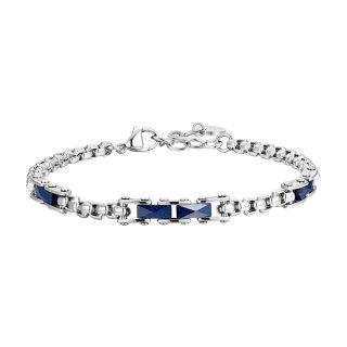 Luca Barra - Bracciale Uomo Acciaio - Ceramica Blu - Design Moderno