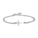 Luca Barra - Bracciale Uomo Acciaio - Croce - Zircone Nero