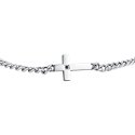 Luca Barra - Bracciale Uomo Acciaio - Croce - Zircone Nero