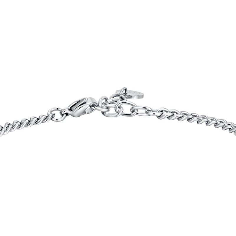 Luca Barra - Bracciale Uomo Acciaio - Croce - Zircone Nero