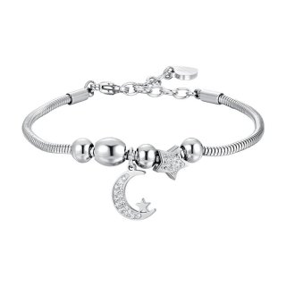 Luca Barra - Bracciale Luna E Cristalli - Acciaio - Donna