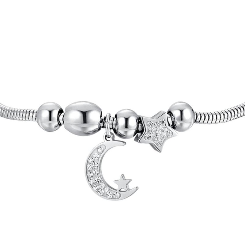 Luca Barra - Bracciale Luna E Cristalli - Acciaio - Donna