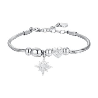 Luca Barra - Bracciale Stella Di Sissi - Acciaio - Cristalli Bianchi