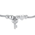Luca Barra - Bracciale Donna Acciaio - Chiave - Cristalli Bianchi