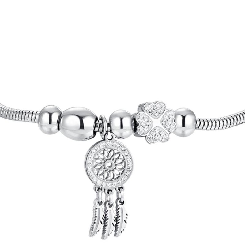 Luca Barra - Bracciale Donna Acchiappasogni - Acciaio - Cristalli