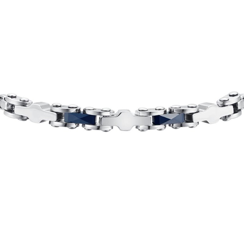 Luca Barra - Bracciale Uomo Acciaio - Ceramica Blu - Eleganza Moderna