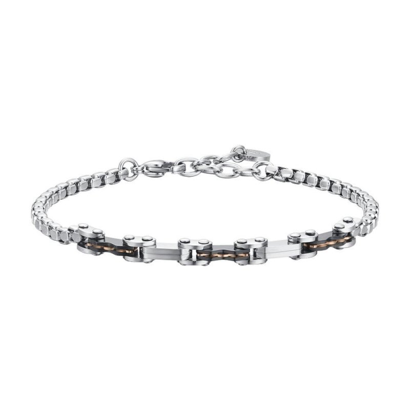 Luca Barra - Bracciale Uomo Acciaio - Ip Nero - Ip Rose